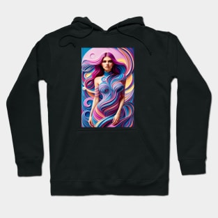 Abstract Composition Fashion Style Female Model Hoodie